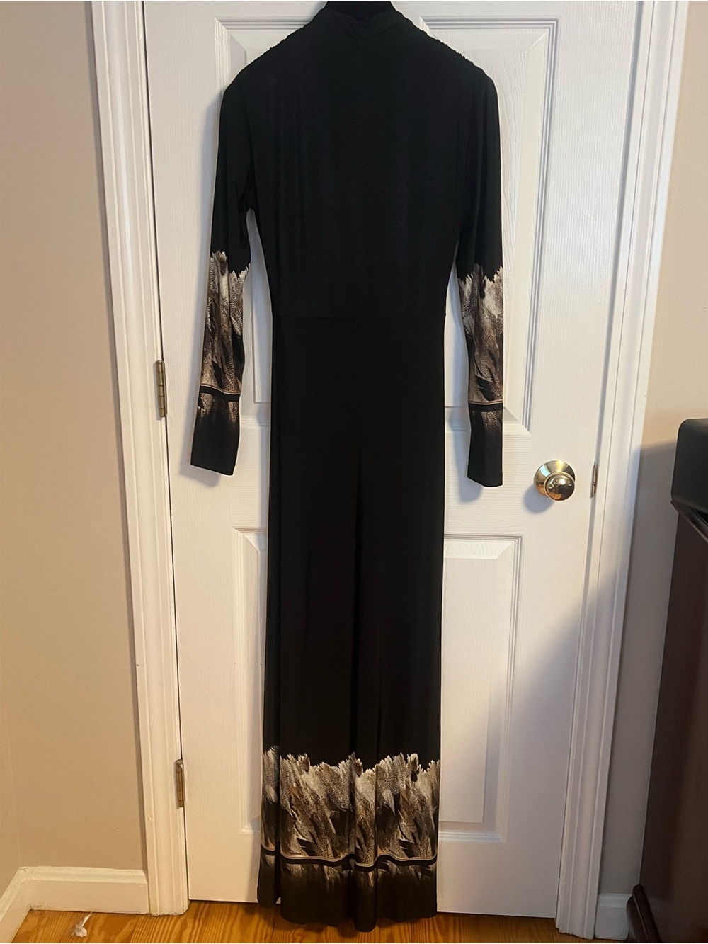 Vintage Y2K Roberto Cavalli Black Maxi Dress with Gold Serpent Detail - Picture 2 of 8